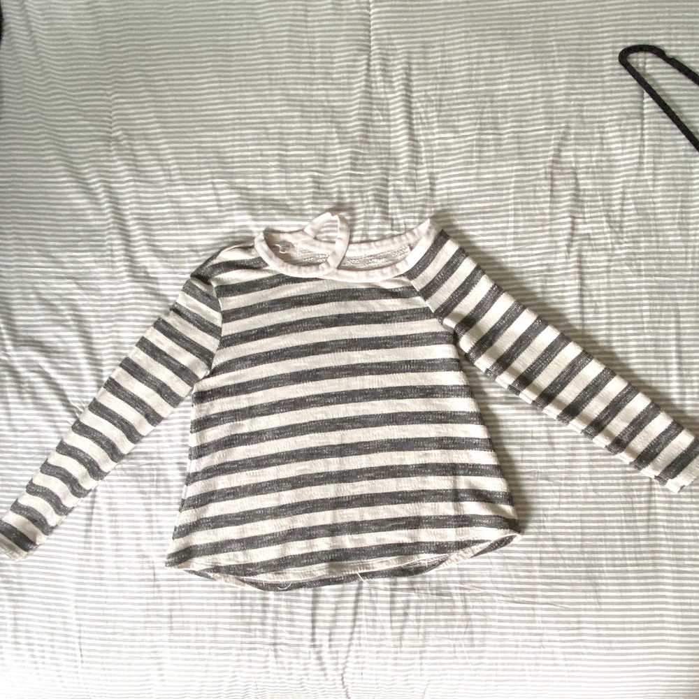 Split collar terry sweatshirt